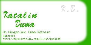 katalin duma business card